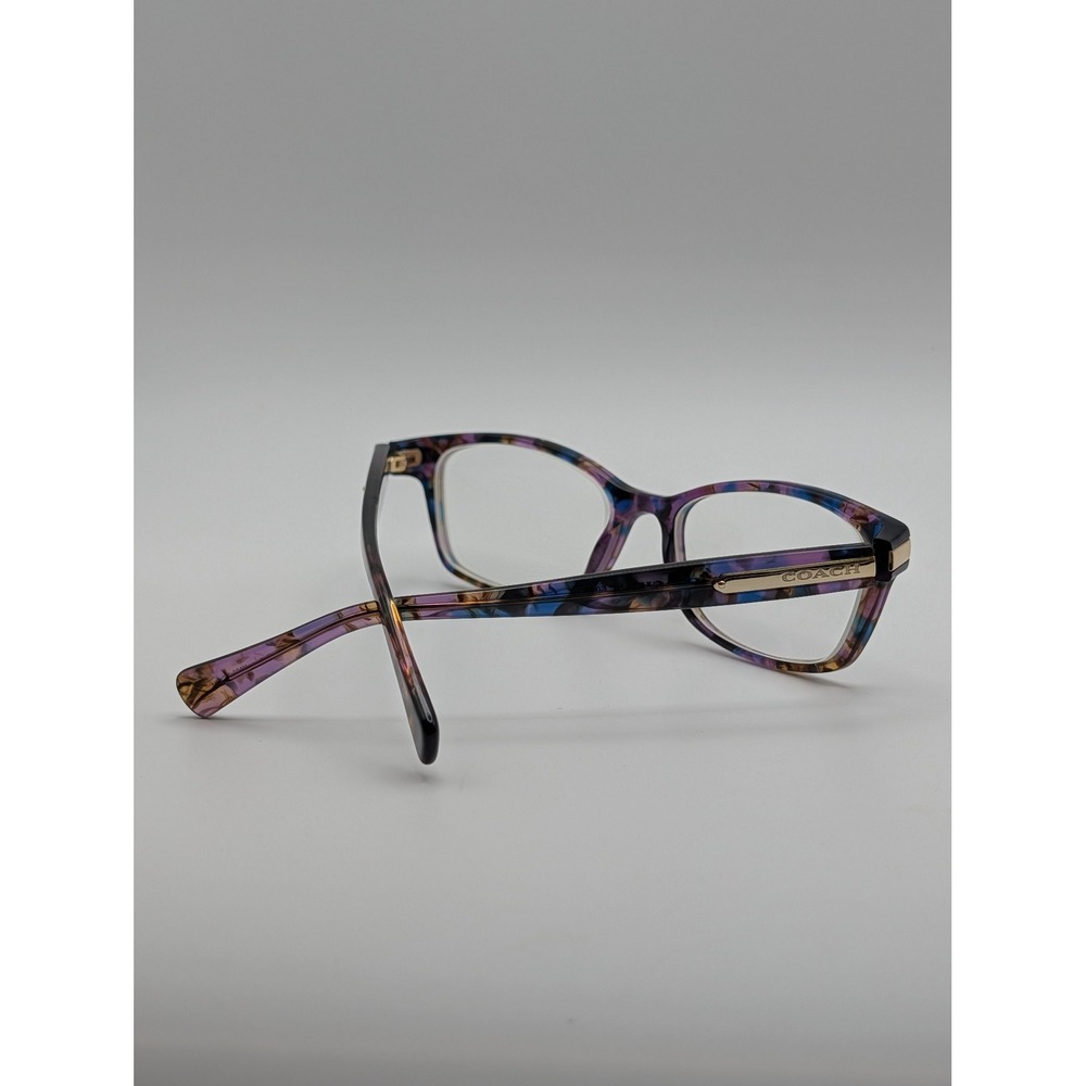 Coach HC 6065 Confetti Purple Tortoise Rectangular Eyeglasses Frames Only Womens